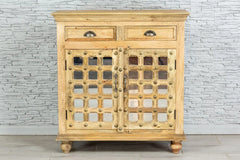 Indian Hand Carved Brass Work Solid Wood Cabinet Natural 04 Indian Hand Carved Brass Work Solid Wood Cabinet Natural 04