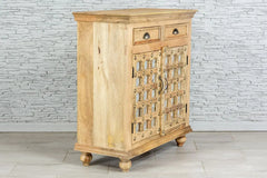Indian Hand Carved Brass Work Solid Wood Cabinet Natural 04 Indian Hand Carved Brass Work Solid Wood Cabinet Natural 04