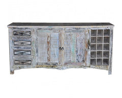RUSTICA Reclaimed boat wood Sideboard Wine rack Whitewash RUSTICA Reclaimed boat wood Sideboard Wine rack Whitewash