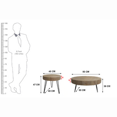 The Attic Jessie Solid Wood Coffee Table Set of 2 Natural The Attic Jessie Solid Wood Coffee Table Set of 2 Natural