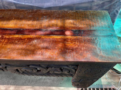 Antique Indian Hand Carved Solid Wood Console Hall Table Antique Indian Hand Carved Solid Wood Console Hall Table