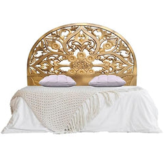 Hand Carved King Size Bed Headboard Bed Head Gold Finish Hand Carved King Size Bed Headboard Bed Head Gold Finish