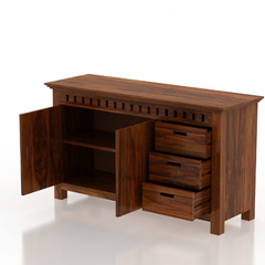 The Attic Cruzz Solid Wood Sideboard Honey The Attic Cruzz Solid Wood Sideboard Honey
