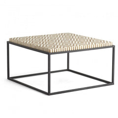 Maaya Bone Inlay Square Coffee Table on Metal Stand Maaya Bone Inlay Square Coffee Table on Metal Stand