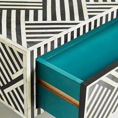 Maaya Bone Inlay Rectangular Coffee Table Black Geometric Maaya Bone Inlay Rectangular Coffee Table Black Geometric