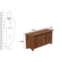 The Attic Cruzz Solid Wood Sideboard Honey The Attic Cruzz Solid Wood Sideboard Honey