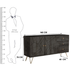 The Attic Oslo Solid Wood Sideboard Walnut The Attic Oslo Solid Wood Sideboard Walnut