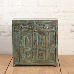 Indian Vintage Hand-Carved Cabinet Rustic Multicolour Indian Vintage Hand-Carved Cabinet Rustic Multicolour