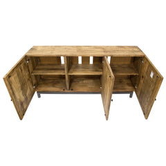 Indian Hand Carved 3 Door Solid Wood Sideboard Indian Hand Carved 3 Door Solid Wood Sideboard