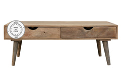 Avalon Indian Solid Wood Coffee Table With Drawers Natural Avalon Indian Solid Wood Coffee Table With Drawers Natural