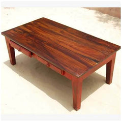 Avalon Rustic Handcrafted 2 Drawer Solid Wood Coffee Table Avalon Rustic Handcrafted 2 Drawer Solid Wood Coffee Table
