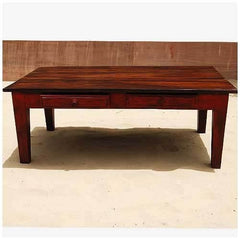 Avalon Rustic Handcrafted 2 Drawer Solid Wood Coffee Table Avalon Rustic Handcrafted 2 Drawer Solid Wood Coffee Table