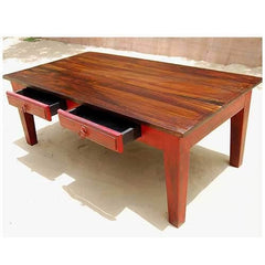 Avalon Rustic Handcrafted 2 Drawer Solid Wood Coffee Table Avalon Rustic Handcrafted 2 Drawer Solid Wood Coffee Table