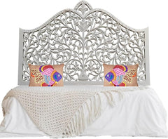 Hand Carved King Size Bed Headboard Bed Head White Hand Carved King Size Bed Headboard Bed Head White
