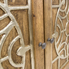 Indian Hand Carved 3 Door Solid Wood Sideboard Indian Hand Carved 3 Door Solid Wood Sideboard