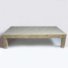 Maaya Bone Inlay Rectangular Coffee Table White Striped Maaya Bone Inlay Rectangular Coffee Table White Striped