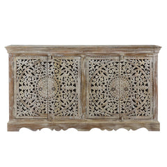 Indian Handmade Solid Wood Carved Sideboard Indian Handmade Solid Wood Carved Sideboard