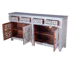 Indian Handmade Solid Wood Carved Sideboard Indian Handmade Solid Wood Carved Sideboard