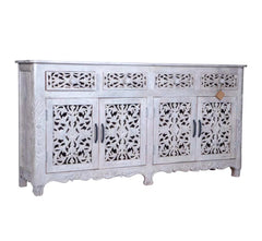 Indian Handmade Solid Wood Carved Sideboard Indian Handmade Solid Wood Carved Sideboard