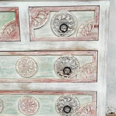 Mandala Hand Carved Solid Wood 4 Drawer Dresser 90x40x90cm Mandala Hand Carved Solid Wood 4 Drawer Dresser 90x40x90cm