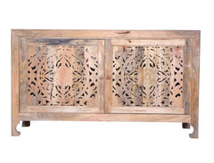 Indian Handmade Solid Wood Carved Sideboard Indian Handmade Solid Wood Carved Sideboard