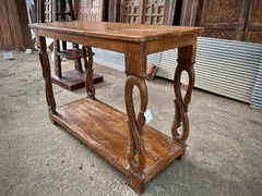 Antique Indian Hand Carved Solid Wood Console Hall Table Antique Indian Hand Carved Solid Wood Console Hall Table