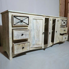 RUSTICA Reclaimed boat timber 2m LARGE Sideboard Whitewash RUSTICA Reclaimed boat timber 2m LARGE Sideboard Whitewash