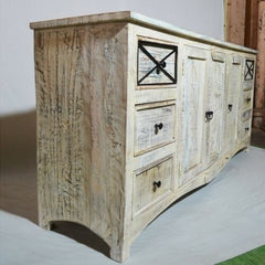 RUSTICA Reclaimed boat timber 2m LARGE Sideboard Whitewash RUSTICA Reclaimed boat timber 2m LARGE Sideboard Whitewash