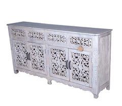 Indian Handmade Solid Wood Carved Sideboard Indian Handmade Solid Wood Carved Sideboard