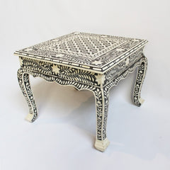Maaya Bone Inlay Coffee Table Black White Floral Maaya Bone Inlay Coffee Table Black White Floral