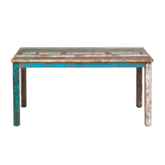 The Attic Solid Wood 6 Seater Dining Table Multicolor The Attic Solid Wood 6 Seater Dining Table Multicolor