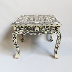 Maaya Bone Inlay Coffee Table Black White Floral Maaya Bone Inlay Coffee Table Black White Floral