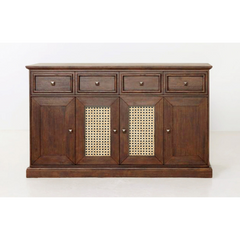 The Attic Francisco Cane Solid Wood Sideboard Honey The Attic Francisco Cane Solid Wood Sideboard Honey