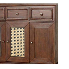 The Attic Francisco Cane Solid Wood Sideboard Honey The Attic Francisco Cane Solid Wood Sideboard Honey