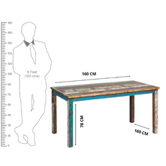 The Attic Solid Wood 6 Seater Dining Table Multicolor The Attic Solid Wood 6 Seater Dining Table Multicolor