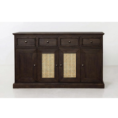 The Attic Francisco Cane Solid Wood Sideboard Walnut The Attic Francisco Cane Solid Wood Sideboard Walnut