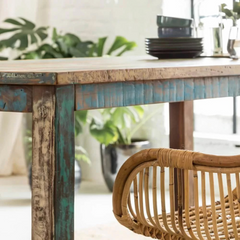 The Attic Solid Wood 6 Seater Dining Table Multicolor The Attic Solid Wood 6 Seater Dining Table Multicolor