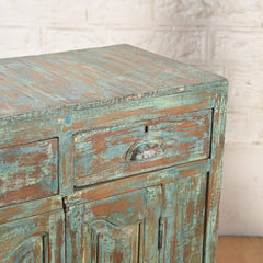 Indian Vintage Hand-Carved Cabinet Rustic Multicolour Indian Vintage Hand-Carved Cabinet Rustic Multicolour