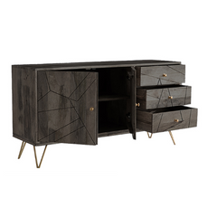 The Attic Oslo Solid Wood Sideboard Walnut The Attic Oslo Solid Wood Sideboard Walnut