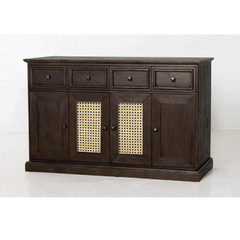 The Attic Francisco Cane Solid Wood Sideboard Walnut The Attic Francisco Cane Solid Wood Sideboard Walnut
