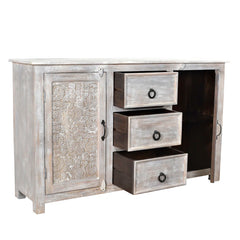 Indian Handmade Solid Wood Carved Sideboard Indian Handmade Solid Wood Carved Sideboard