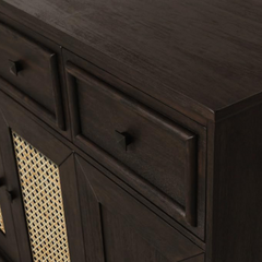 The Attic Francisco Cane Solid Wood Sideboard Walnut The Attic Francisco Cane Solid Wood Sideboard Walnut