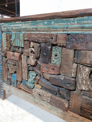 Solid Reclaimed Wood Antique Carved Panel Console Hall Table 167x36x82cm Solid Reclaimed Wood Antique Carved Panel Console Hall Table 167x36x82cm