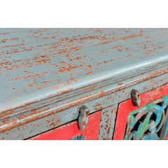 Jali Carved Indian Solid wood Multi coloured Sideboard Jali Carved Indian Solid wood Multi coloured Sideboard