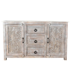 Indian Handmade Solid Wood Carved Sideboard Indian Handmade Solid Wood Carved Sideboard