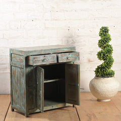 Indian Vintage Hand-Carved Cabinet Rustic Multicolour Indian Vintage Hand-Carved Cabinet Rustic Multicolour
