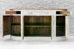 Indian Hand Carved Solid Wooden 4 Door & 4 Drawers Sideboard White 03 Indian Hand Carved Solid Wooden 4 Door & 4 Drawers Sideboard White 03