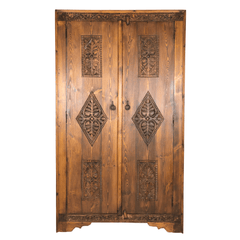 Indian Hand Carved Solid Wooden Cupboard Wardrobe D41 Indian Hand Carved Solid Wooden Cupboard Wardrobe D41