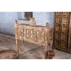 Hand carved Furniture Antique Solid Wood Damchiya Dowry with Drawer in Brown Hand carved Furniture Antique Solid Wood Damchiya Dowry with Drawer in Brown