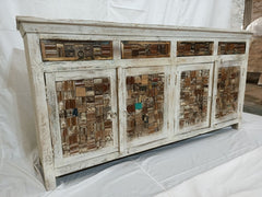 Liberty Reclaimed timber Boat Wood Large Sideboard Buffet Hutch White 1.8m Liberty Reclaimed timber Boat Wood Large Sideboard Buffet Hutch White 1.8m